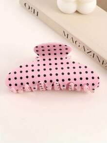 2pcs/1pc Sweet Fresh Polka Dot Hair Claw Large Size Faux Acetate Polka Dot Hair Clip Fashion Back Of Head Half-Up Hair Bun Hair Claw Women Hair Accessories Daily Casual Commute Versatile Hair Ornament - Multicolor - View 6