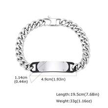 1 buah Gelang Tebal Pelat Melengkung Dua Lapis Stainless Steel Vintage, Perhiasan Gaya Punk Pria - Perak - View 4