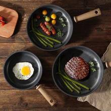 A Set Of High-Quality Black Non Stick Cookware, Including Non Stick Pans, Frying Pans, Soup Pots, And Flat Bottomed Pans, Suitable For Induction Cookers, Compatible With All Stoves, And A Multifunctional Pot For Deep Frying, Boiling, And Stir Frying - View 8