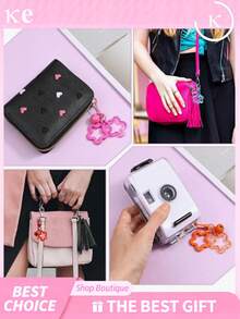 20/10/5/1pc Star Bell Keychain Hollow Star Pendant Key Chain With Bell Resin Five-Pointed Star Key Ring Pendant Clip Alloy Rotating Buckle, Suitable For Bags Backpacks Keys Decoration - A - View 8