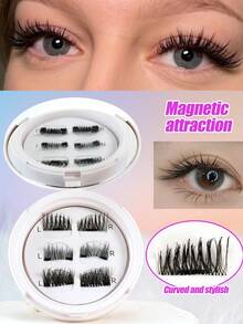 3 Pairs Magnetic Half Eyelashes, Quantum Magnetic Glue-Free Natural Realistic Half Lashes, Easy To Wear - View 1