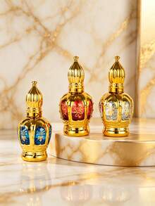 12ML Crown Gold Perfume Refill Bottle, Glass Perfume Roller Ball Bottle, Gilded Portable Cosmetic Roller Ball Bottle - View 8