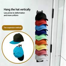 2/4/8pcs Wall-Mounted Hat Rack Storage Organizer - Strong Adhesive Expandable Hat Holder, Portable Plastic Display Stand, Perfect For Closet Doors Bedrooms Entryway, Modern Hat Hook Storage Solution - Multicolor - View 8