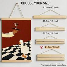 1pc Funny White Duck Cocktail Martini Wall Art Canvas Poster Prints Vintage Checkered Bar Kitchen Painting Artwork Picture Giclee Print Quirky Dining Room Home Decoration Decors Unframed /Framed Or Wooden Hanging - Pattern - View 16