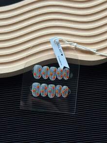 1件透明壓克力圓拱形美甲展示板，附吊繩標籤，美甲樣品展示卡 - 彩色 - 查看 2