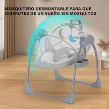 Electric Rocking Chair, Includes Educational Toy, Quick Folding, Remote Control, Bluetooth Music, 5 Adjustment Levels. - Grey - View 5
