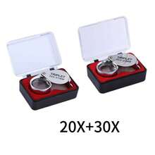 10-30X Pocket Loupe Magnifier Jewelry Magnifying Glass Foldable Diamond Lupa Triplet Jewelers Eye Glass Tool Reading Magnifier - Magnifier - View 16