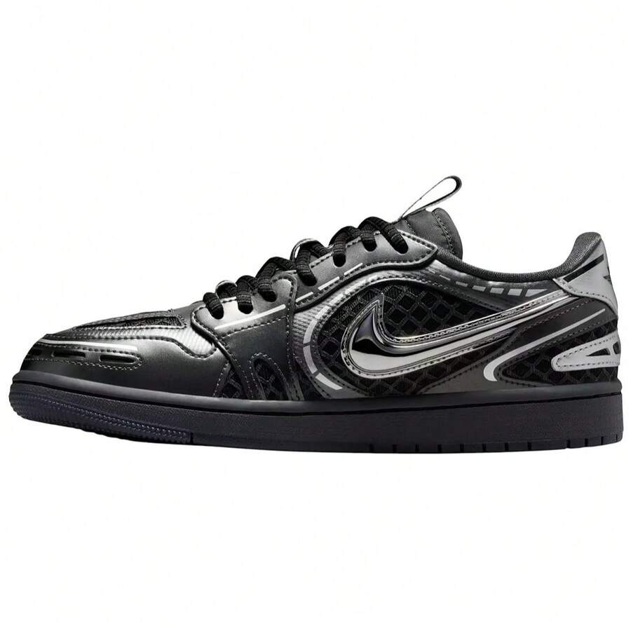 Nike Air Jordan 1 Low Method Of Make Women's Shoes Black/Metallic Silver HQ2186-001 | Low-Top Versatility, Everyday Wearable - 銀黑色 - 查看 1