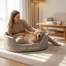All-Season Dog Bed, Breathable And Warm Dual-Use Pet Bed, Washable Calming Round Bed For Small, Medium And Large Dogs - Grey - View 5