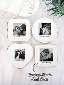 Personalized Photo Ceramic Jewelry Tray Ring Dish Gift, Customized Jewelry Storage Plate For Mother, Grandmother, Daughter, Teacher's Day Gift, Thanksgiving Gift - Multicolor - View 1