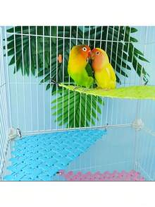 1pc Vibrant Multicolor Parrot Climbing Net Hammock, Woven Bird Cage Perch Platform, Bite-Resistant Polypropylene Mat, Non-Slip Standing Pad, Suitable For Parrots, Small Parrots, Cockatiels, Bird Cage Play And Rest Accessory - A - View 6