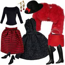 1/6 Doll Dlothes Set 11.5 Inch Doll Outfit Fit For 30cm BJD Doll Babi Doll Super Model Doll Clothes Suit Fur Coat Dress Pants Hats Bags Shoes And Doll Dress Up Accessories - Multicolor - View 10