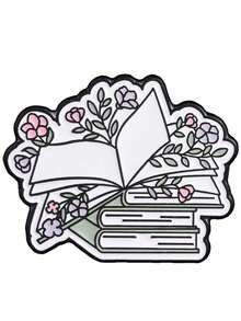 1pc Book Flower Butterfly Pattern Brooch, Clothing & Backpack Lapel Pin, Friendship Gift, Unisex Daily Accessory - Multicolor - View 11