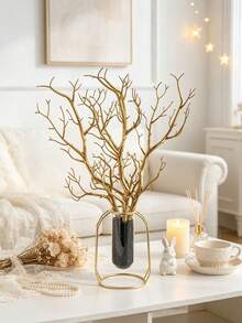 1/5PCS Golden Artificial Deer Antler Branches Suitable For Wedding Table Decoration, Party Supplies, Valentine's Day, Gifts, Birthdays, Graduation Ceremonies, Home Decoration, Back To School Season, School Supplies, Christmas Decoration - Gold - View 6
