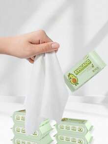 8pcs Mini Avocado Portable Pocket Tissues, Soft And Refreshing, Suitable For Daily Cleaning, Travel Essentials And Personal Hygiene - Random Style - View 8