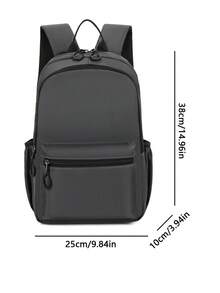 Mochila minimalista de unicolor, mochila para computadora de negocios y desplazamientos para hombres, adecuada para clases de estudiantes universitarios, mochila para viajes de corta distancia - Multicolor - Ver 10