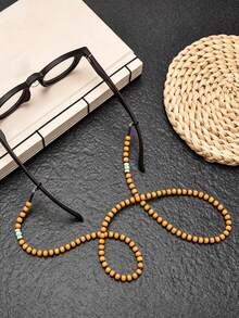 1/2pcs Personalized Beaded Glasses Chain, Fashion Round Bead Glasses Lanyard, Anti-Drop Glasses Clip Hanging Chain - Multicolor - View 2
