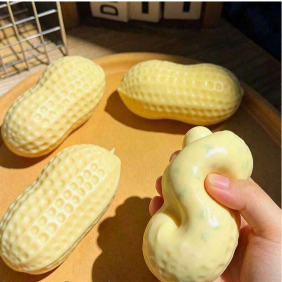 Building Block Puzzle Fun Toy: Peanut Shaped, Soft And Elastic, Suitable For Squeezing And Stretching, Relieves Stress. Can Be Used As Realistic Food Sensory Toy, Perfect For Holiday Gifts, Interesting And Cute Gifts, Birthday Gifts, Easter Gifts, Halloween Gifts, Christmas Gifts, Party Gifts, Squishy, Squishy Toys, Squishy Stress Toy, Dumpling Squish, Crunchy Squish, Crunchy Squish, Toys For Adults Women - Multicolor - View 1