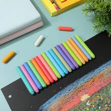12/24pcs Dustless Water-Soluble Colored Erasable Chalk, No Mess, For School Teachers Blackboard Use (Random Colors) - Multicolor - View 6