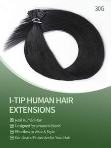 I Tip 接髮 真人髮接髮 1b 自然黑色 直髮 真人髮 I Tip 角蛋白接髮 隱形 I Tip 真人髮接髮 節慶演唱會配件 夏季旅行度假必需品 - S1 - 查看 7