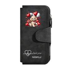 Dompet Panjang Wanita Kulit Matte Vintage Eropa & Amerika, Dompet Lipat Tiga dengan Banyak Slot untuk Kartu Kredit, dan Dompet Ponsel dengan Resleting & Kancing Jepret - MultiWarna - View 14