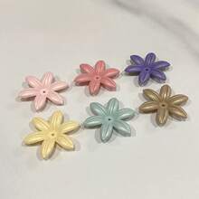 Acrylic Six Petal Flower Chrysanthemum Fantasy Gold Handmade DIY Material Wholesale Hair Rope Bead Jewelry Accessories Loose Beads - Multicolor - View 3