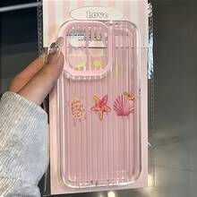 1 buah Casing Ponsel Transparan Motif Kerang, Bintang Laut, Kura-kura, dan Cangkang Luar Angkasa, Dapat Dipersonalisasi untuk iPhone 16 Pro Max 17/16/15/14 Plus/13/12/11, Casing Pelindung Udara - MultiWarna - View 3