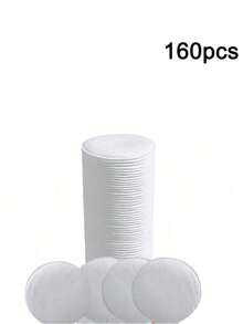 160pcs Facial Makeup Remover Pad Pads, Soft & Lint-Free, Super Absorbent, Suitable For All Skin Types, Can Be Used For Makeup Removal, Toner Application, Facial Cleansing, Nail Care, Face Towel, Cotton Buds, Makeup Wipes - White - View 12