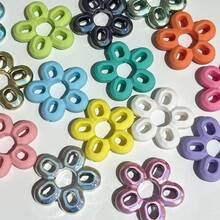 Light Bulb Hollow Out Large Flower Rubber Straight Hole DIY Mobile Phone Chain Bead Material Matched With Necklace Accessories Loose Beads - Multicolor - View 4