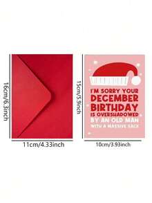 2 Christmas And December Birthday Greeting Cards (With Envelopes) – Suitable For Christmas Party, Birthday Party, Theme Party, Thanksgiving, New Year, Christmas Party Favors, Holiday Party And Holiday Decoration - One Size Fits All - View 4