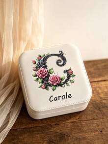 1pc Customized Name Women's Jewelry Box, Bridesmaid Jewelry Box, Perfect Holiday Gift, Earrings, Necklaces, Bracelets, Ring Boxes, Exquisite Gift For Her - Multicolor - View 3