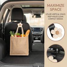 2pcs Car Seat Headrest Hooks, Cute Floral Design Car Backseat Handbag Holder, Seat Back Floral Support Hook, Suitable For Coats, Umbrellas, Shopping Bags, Universal Fit - Multicolor - View 2