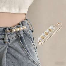 2pcs/Set Waist Size Reducer With Faux Pearl Decor, Anti-Exposure Waist Fixing Buckle, Elegant Fashion Brooch - Multicolor - View 5