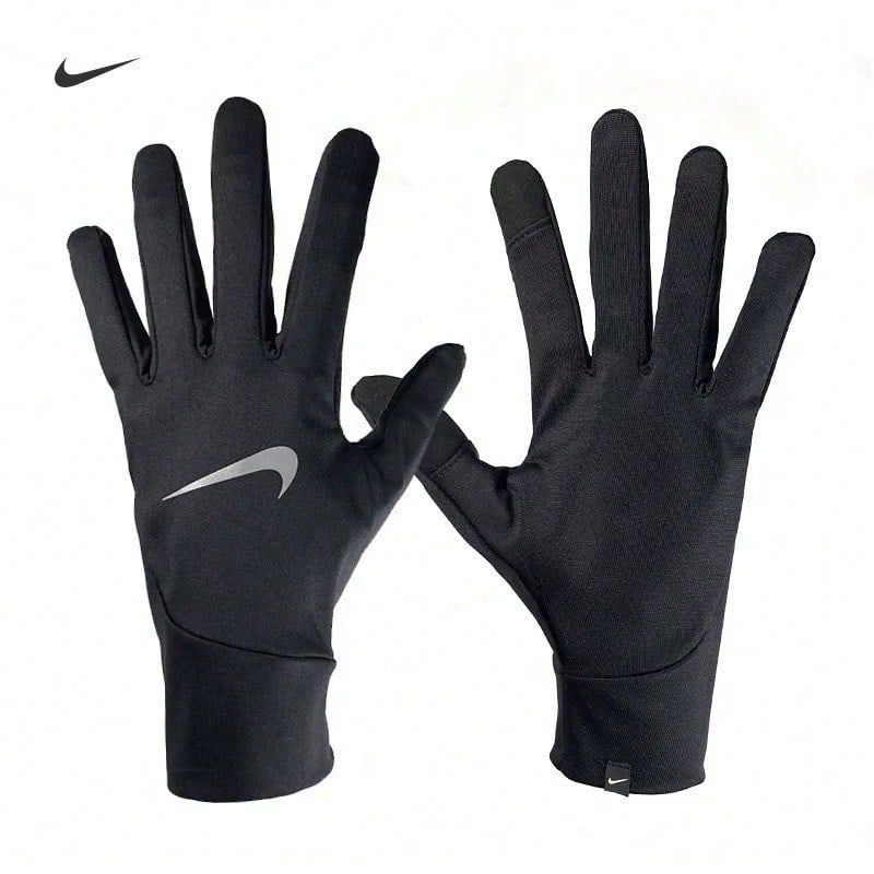 Sarung Tangan Olahraga Nike Unisex untuk Aktivitas Luar Ruangan: Bersepeda, Sepak Bola, Lari, Anti Selip, Hangat, Tahan Angin, Cepat Kering, Warna Hitam - Hitam - View 1