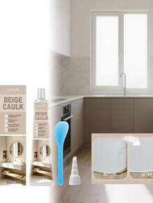 Beige Silicone Sealant, Flexible And Anti-Aging, Strong Adhesion, Universal For Home Decor Board Filling And Edge Sealing, Dust-Proof, Moisture-Proof, Water-Resistant - A - View 7