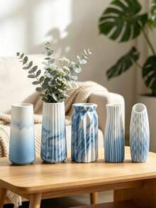 1pc Round Vertical Striped Vase Silicone Mold European Style Casting Mould For Gypsum Concrete Epoxy Resin Hydroponic Planter Pen Holder Dried Flower Container DIY Home Decor Handmade Birthday Gift - A - View 6