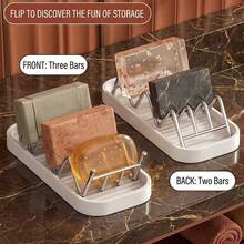 Wavy Drainage Soap Holder/Organizer, Bathroom Soap Dish, Sink Countertop Sponge And Cleaning Cloth Storage Rack; Quick Drainage, Keeps Countertop Dry, Securely Holds Sponges And Steel Wool - A - View 10