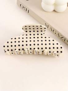 2pcs/1pc Sweet Fresh Polka Dot Hair Claw Large Size Faux Acetate Polka Dot Hair Clip Fashion Back Of Head Half-Up Hair Bun Hair Claw Women Hair Accessories Daily Casual Commute Versatile Hair Ornament - Multicolor - View 3