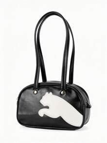 Bolso de hombro para mujer PUMA Mini Grip Bolso de viaje al aire libre uso diario casual Bolso de mano Bolso de hombro 092846-03 - Negro-Blanco cálido - Ver 1