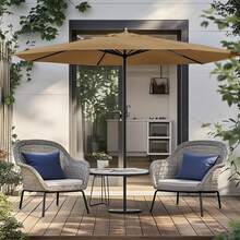 Replacement Canopy For Roman Umbrellas, Beach Umbrellas, And Patio Umbrellas, One Piece (Frame Not Included). Please Refer To The Image For Size Before Purchasing. - Khaki - View 4
