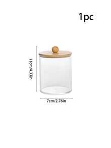 4pcs/Set 10oz Covered Dental Floss & Cotton Swab Storage Box, Transparent Bathroom Organizer For Cotton Swabs, Bath Salts, Also Suitable As Vanity Organizer - Multicolor - View 12