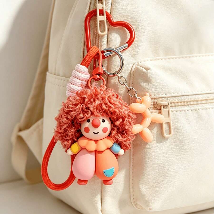 1pc Cute Funny Fluffy Keychain, Unique Design Fashion Bag & Key Accessory, Perfect Gift For Women And Girls, Suitable For Daily Use, Universal Bag Charm