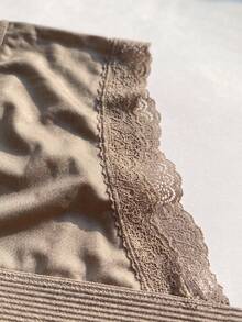 European & American Style Lace Trim Shaping Solid Color Women's Triangle Panties - Camel - View 7
