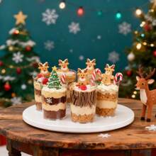 10/50/100pcs 100ml Straight Cylindrical Transparent Plastic Mousse Cups, Durable Clear Dessert Cups For Tiramisu, Pudding, Jelly, Cheesecake, Wedding Birthday Buffet Party Dessert Table - Transparent - View 9