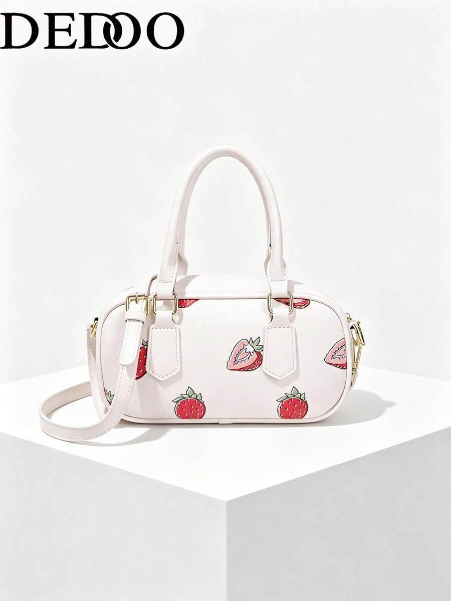 Dedoo Portable Cherry Mini Bag 2026 新款高端拼色圓筒手提包 百搭時尚通勤托特包