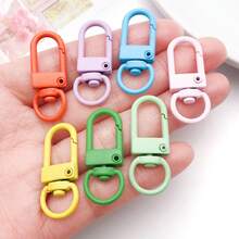 10pcs Multicolor Painted Mini D Shape Swivel Lobster Clasps Spring Snap Hooks With Rotating Ring For DIY Keychains Bag Charms Pendant Findings - Multicolor - View 3