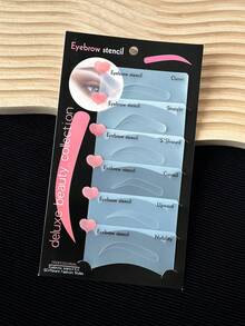 6PCS Reusable Eyebrow Stencil Template, Brow Shaping Mold For Eyebrow Makeup And Styling, Beauty Eyebrow Shaping Tool, For Daily Makeup And Beginners - Multicolor - View 4