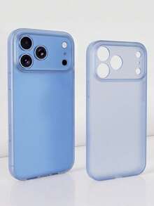 1pc Minimalist Ice Feel Clear Matte Case Compatible With IPhone 18 Pro Max 17 Air 16 14 13 12 15 11 Pro Max Plus Transparent Camera Protection - Sky Blue - View 3