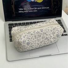 1個長方形創意鉛筆盒 - 蝴蝶結、櫻花與花卉圖案裝飾鉛筆袋，時尚便攜文具收納盒，桌面整理器，學生必備學校用品 - 單件 - 查看 7