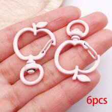 6pcs Multicolor Hollow Apple Lobster Clasps Fruit Shaped Swivel Spring Snap Hooks For DIY Keychains Bag Charms And Handmade Jewelry Hardware Findings - Multicolor - View 16